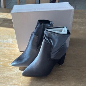 JustFab Sleek Black Ankle Boots